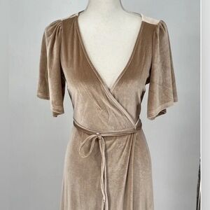 SOLD Baltic Born Champagne Gold Velvet Maxi Dress